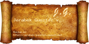 Jerabek Gusztáv névjegykártya